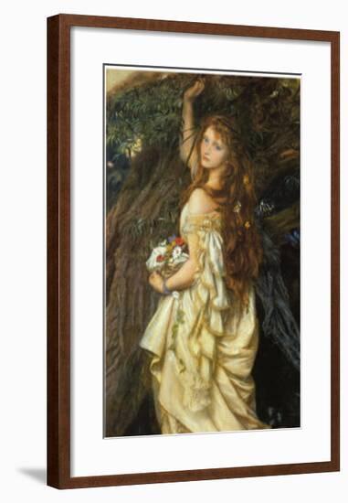 Ophelia and He Will Not Come Again, 1863-64-Arthur Hughes-Framed Art Print