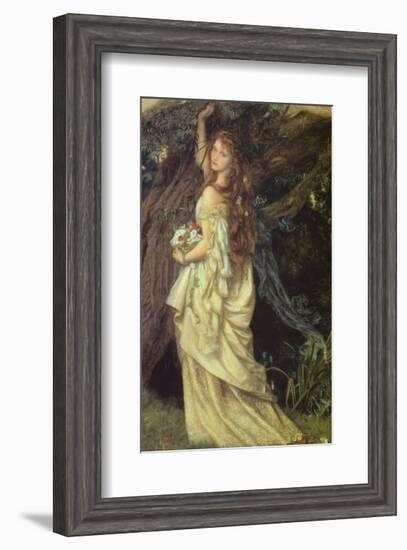 Ophelia and He Will Not Come Again, 1863-64-Arthur Hughes-Framed Art Print