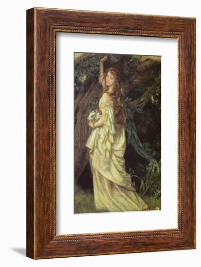 Ophelia and He Will Not Come Again, 1863-64-Arthur Hughes-Framed Art Print