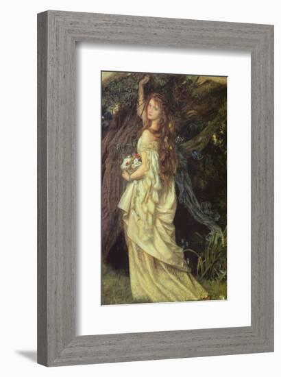 Ophelia and He Will Not Come Again, 1863-64-Arthur Hughes-Framed Art Print