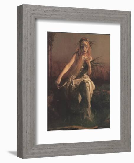 Ophelia (detail)-Arthur Hughes-Framed Art Print