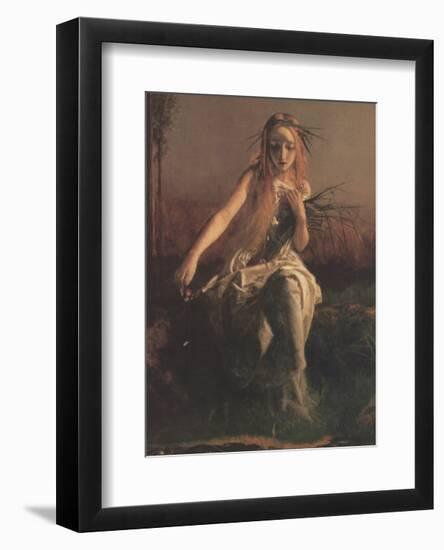 Ophelia (detail)-Arthur Hughes-Framed Art Print