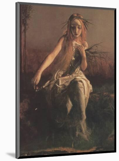 Ophelia (detail)-Arthur Hughes-Mounted Art Print