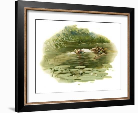 Ophelia drowning in Hamlet, Prince of Denmark-Harold Copping-Framed Giclee Print