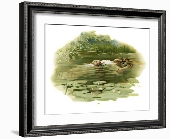 Ophelia drowning in Hamlet, Prince of Denmark-Harold Copping-Framed Giclee Print