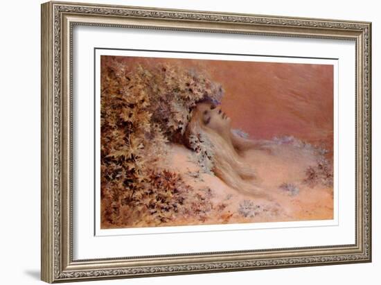 Ophelia In The Thistles-Georges Clairin-Framed Art Print