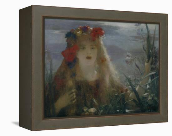 Ophelia-portrait of Nellie Melba who sang the role of Ophelia in Ambroise Thomas opera " Hamlet".-Henri Gervex-Framed Premier Image Canvas