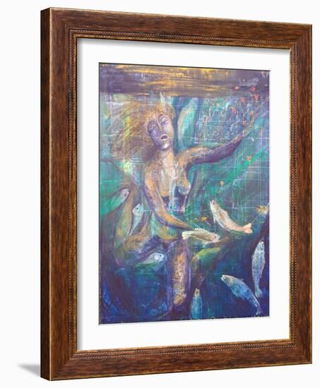 Ophelia, Woman Underwater, 2020 (Oil on Canvas)-jocasta shakespeare-Framed Giclee Print