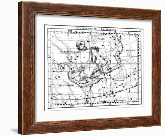 Ophiuchus and Serpens Constellations, 1729-Science Source-Framed Giclee Print