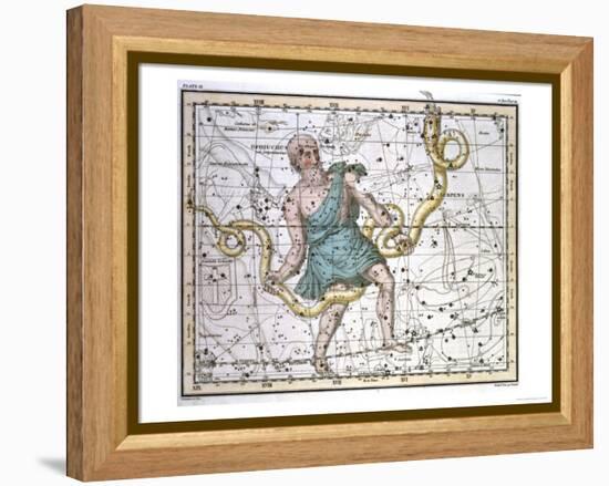 Ophiuchus or Serpentarius, from "A Celestial Atlas," Published in 1822-A. Jamieson-Framed Premier Image Canvas