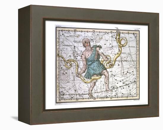 Ophiuchus or Serpentarius, from "A Celestial Atlas," Published in 1822-A. Jamieson-Framed Premier Image Canvas