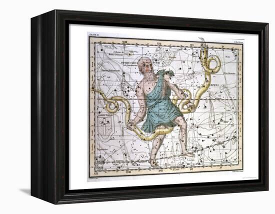 Ophiuchus or Serpentarius, from "A Celestial Atlas," Published in 1822-A. Jamieson-Framed Premier Image Canvas
