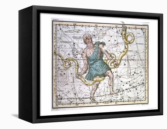 Ophiuchus or Serpentarius, from "A Celestial Atlas," Published in 1822-A. Jamieson-Framed Premier Image Canvas