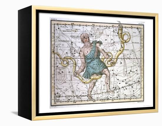 Ophiuchus or Serpentarius, from "A Celestial Atlas," Published in 1822-A. Jamieson-Framed Premier Image Canvas