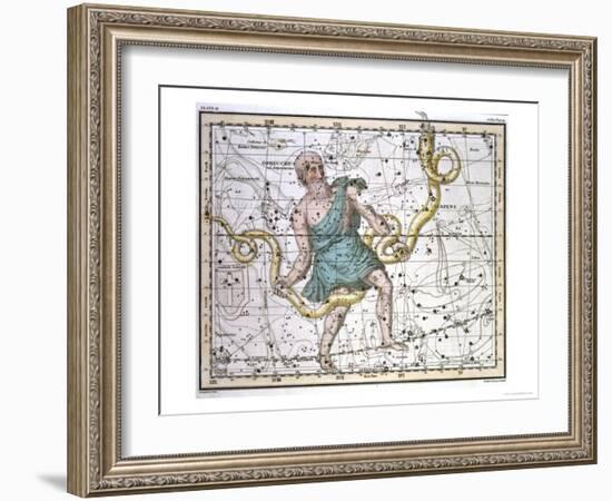 Ophiuchus or Serpentarius, from "A Celestial Atlas," Published in 1822-A. Jamieson-Framed Giclee Print