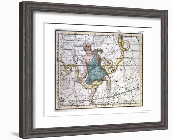 Ophiuchus or Serpentarius, from "A Celestial Atlas," Published in 1822-A. Jamieson-Framed Giclee Print