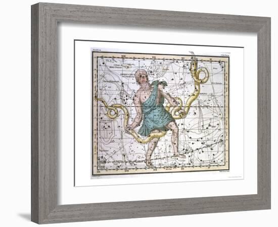 Ophiuchus or Serpentarius, from "A Celestial Atlas," Published in 1822-A. Jamieson-Framed Giclee Print