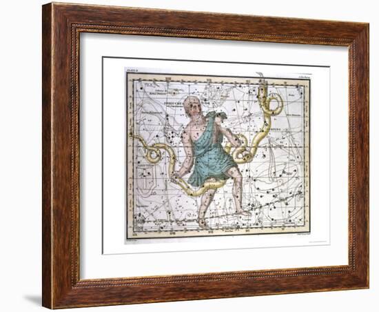 Ophiuchus or Serpentarius, from "A Celestial Atlas," Published in 1822-A. Jamieson-Framed Giclee Print