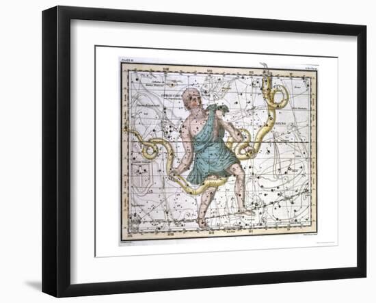 Ophiuchus or Serpentarius, from "A Celestial Atlas," Published in 1822-A. Jamieson-Framed Giclee Print