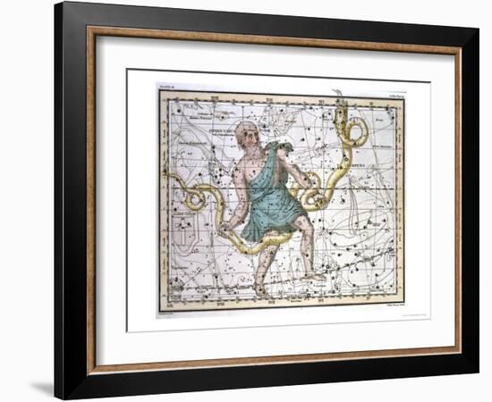 Ophiuchus or Serpentarius, from "A Celestial Atlas," Published in 1822-A. Jamieson-Framed Giclee Print