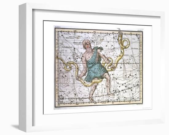 Ophiuchus or Serpentarius, from "A Celestial Atlas," Published in 1822-A. Jamieson-Framed Giclee Print