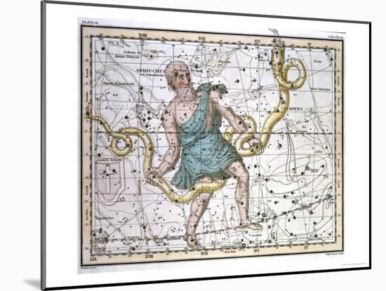 Ophiuchus or Serpentarius, from "A Celestial Atlas," Published in 1822-A. Jamieson-Mounted Giclee Print