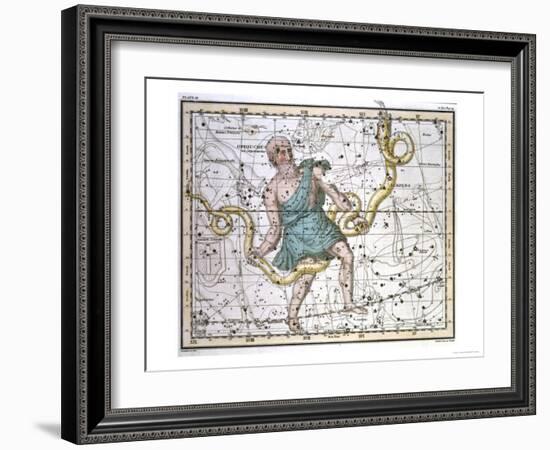 Ophiuchus or Serpentarius, from "A Celestial Atlas," Published in 1822-A. Jamieson-Framed Giclee Print