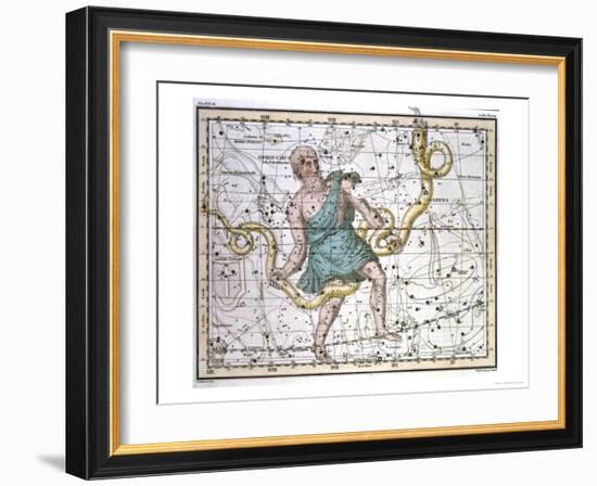 Ophiuchus or Serpentarius, from "A Celestial Atlas," Published in 1822-A. Jamieson-Framed Giclee Print