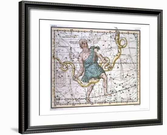 Ophiuchus or Serpentarius, from "A Celestial Atlas," Published in 1822-A. Jamieson-Framed Giclee Print