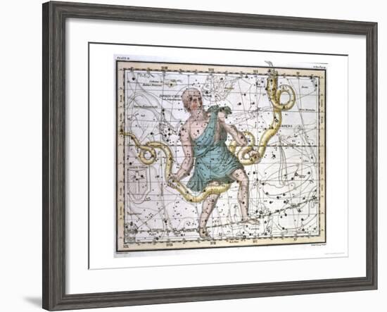 Ophiuchus or Serpentarius, from "A Celestial Atlas," Published in 1822-A. Jamieson-Framed Giclee Print