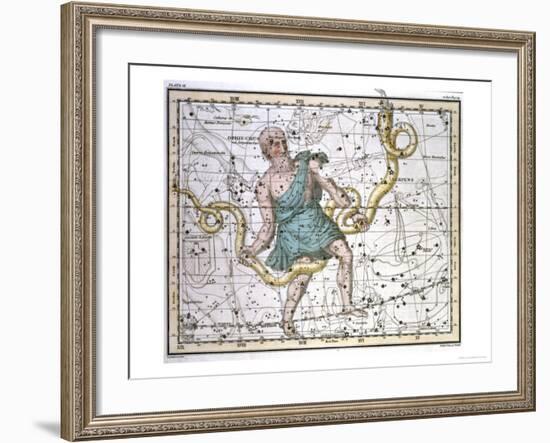 Ophiuchus or Serpentarius, from "A Celestial Atlas," Published in 1822-A. Jamieson-Framed Giclee Print