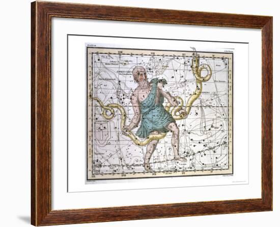 Ophiuchus or Serpentarius, from "A Celestial Atlas," Published in 1822-A. Jamieson-Framed Giclee Print