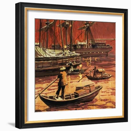 Opium Trade-English School-Framed Giclee Print