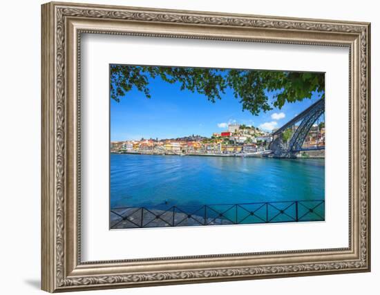 Oporto or Porto Skyline, Douro River and Iron Bridge. Portugal, Europe.-stevanzz-Framed Photographic Print