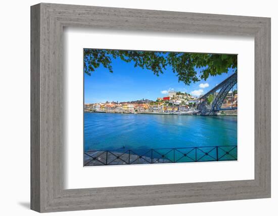 Oporto or Porto Skyline, Douro River and Iron Bridge. Portugal, Europe.-stevanzz-Framed Photographic Print