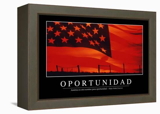 Oportunidad. Cita Inspiradora Y Póster Motivacional-null-Framed Premier Image Canvas