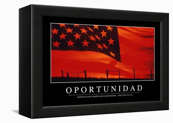 Oportunidad. Cita Inspiradora Y Póster Motivacional-null-Framed Premier Image Canvas