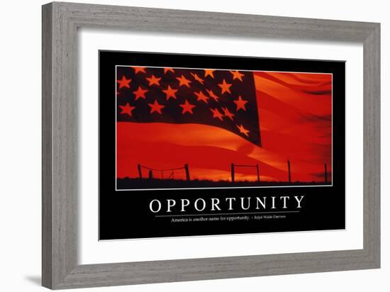 Opportunity: Inspirational Quote and Motivational Poster-null-Framed Photographic Print