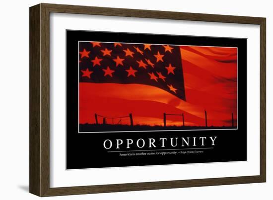 Opportunity: Inspirational Quote and Motivational Poster-null-Framed Photographic Print