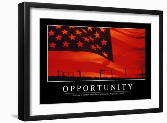 Opportunity: Inspirational Quote and Motivational Poster-null-Framed Photographic Print