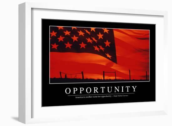 Opportunity: Inspirational Quote and Motivational Poster-null-Framed Photographic Print