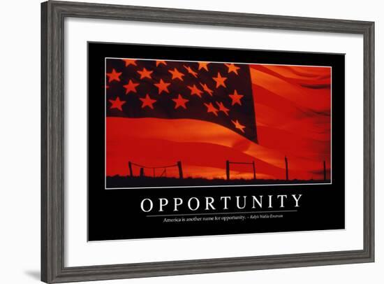 Opportunity: Inspirational Quote and Motivational Poster-null-Framed Photographic Print