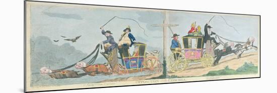 Opposition Coaches, 1788-James Gillray-Mounted Giclee Print