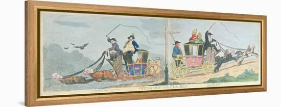 Opposition Coaches, 1788-James Gillray-Framed Premier Image Canvas