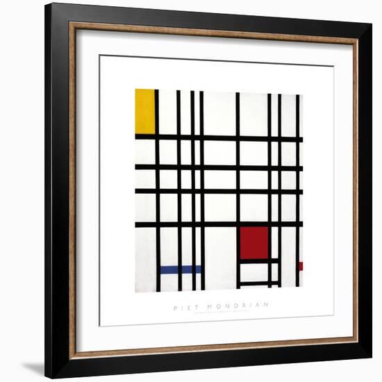 Opposition of Lines: Red and Yellow-Piet Mondrian-Framed Giclee Print