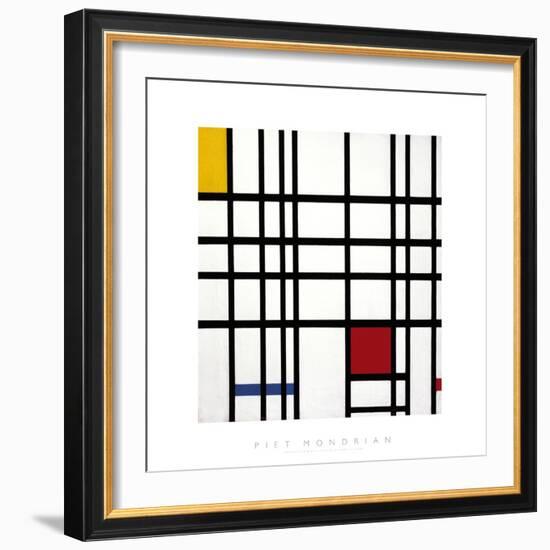 Opposition of Lines: Red and Yellow-Piet Mondrian-Framed Giclee Print