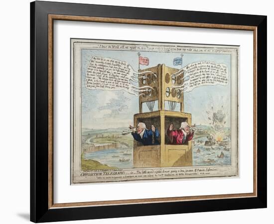 Opposition Telegraph'S-James Gillray-Framed Giclee Print