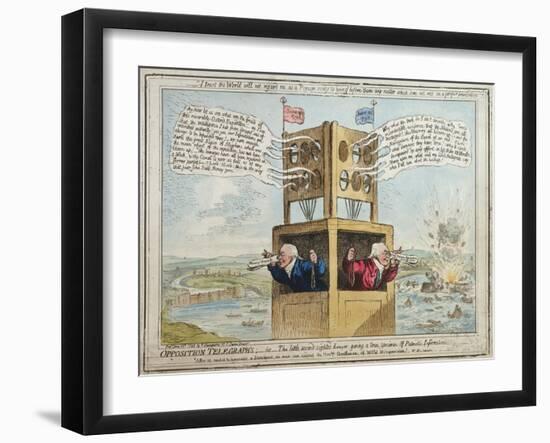 Opposition Telegraph'S-James Gillray-Framed Giclee Print