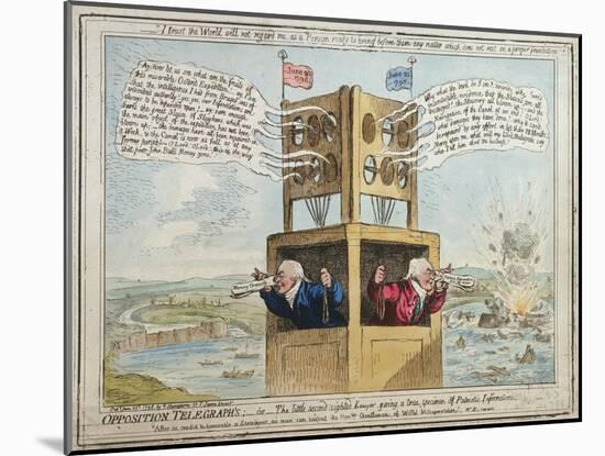 Opposition Telegraph'S-James Gillray-Mounted Giclee Print
