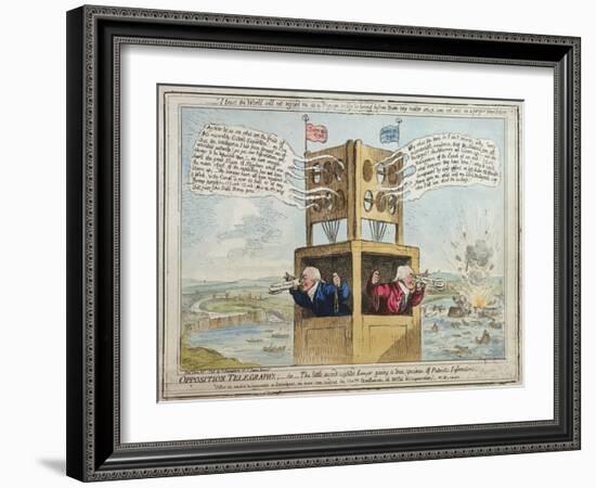 Opposition Telegraph'S-James Gillray-Framed Giclee Print